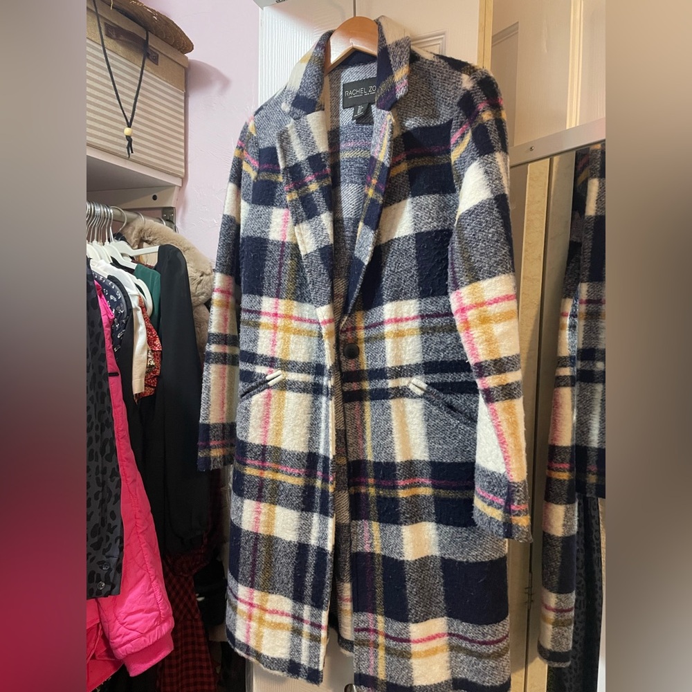 Rachel Zoe Women's Multicolor Plaid Teddy Jacket